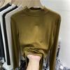 T-shirt a maniche lunghe a collo alto e mezzo collo da donna autunno e inverno nuovo stile straniero sottile sottile all'interno prendi leggings piccola maglietta