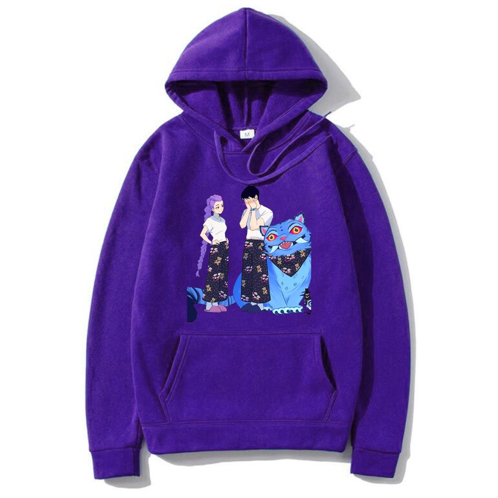 KPop Demon Hunters Derpy Tiger Graphics Hoodie Men Women Cute Kawaii Sportswear Vintage Fleece Fashion Long Sleeve