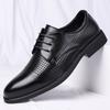 Business Dress Leather Shoes Men's Pointed Casual Breathable Hollow Men's Shoes British Wedding Groom Suit Shoes