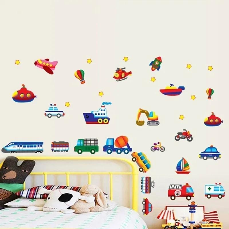 

Мультфильм Грузовики Тракторы Автомобили Детские комнаты Наклейки на стены Транспортные средства Наклейки на стены Фото обои Домашний декор Фреска Наклейка чёрный