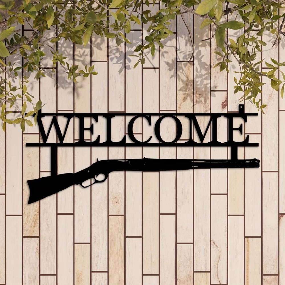Добро пожаловать домой с уникальным металлическим знаком в виде оружия — идеально — фото 4
