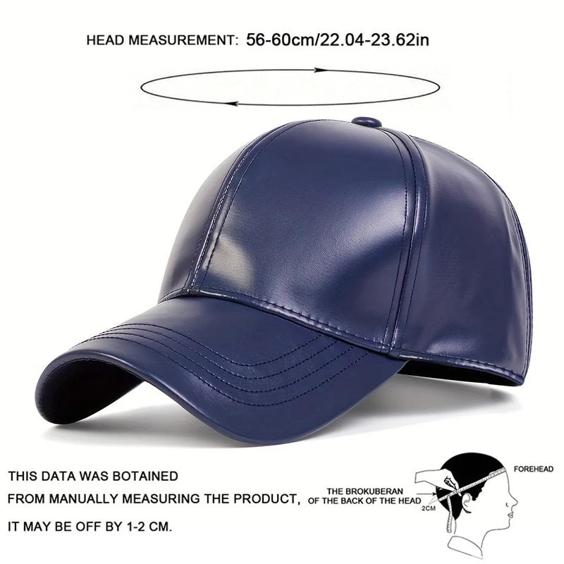 Baseball Leather PU Faux Color Plain Solid Neutral Gender Women  Men For Caps Spring And Autumn Outdoor Adjustable Casual Hats Hip Hop Urban Street