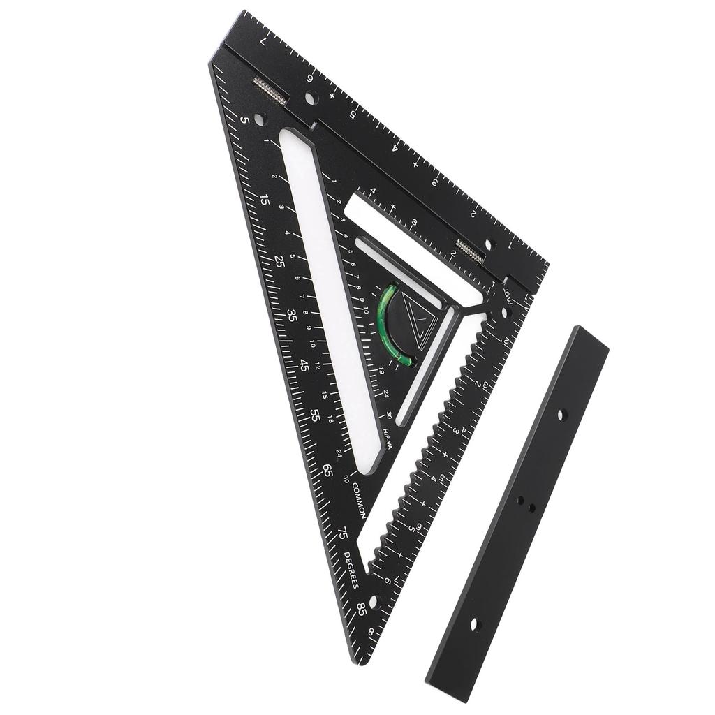 Carpenter Square Layout Tool Black Color Aluminium Alloy Triangle Ruler Rafter Square for