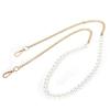 1pcs Metal Buckle Bag Strap Replacement Alloy Lobster Claw Clasps Imitation Pearl Chain  For Handbag