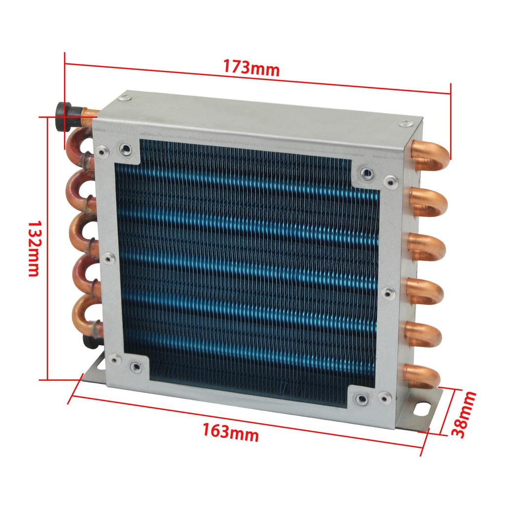 Small shell condenser radiator refrigerator freezer water-cooled aluminum fin and copper tube heat exchanger with fan air-cooled