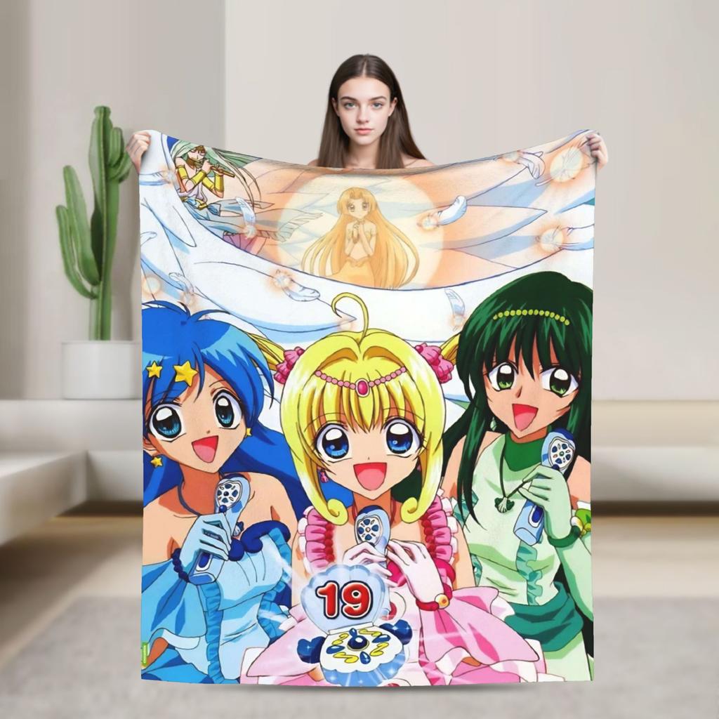 Mermaid Melody Pichi Pichi Pitch Flannel Blanket Winter  Warm Throw Blanket for Kids Couch Chair Funny Bedspread Sofa Bed Cover