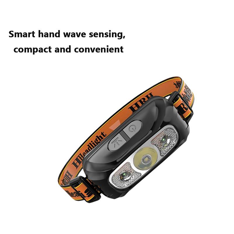 Built-In Battery Usb Rechargeable Outdoor Waterproof Camping Torch Lights Strong Light Headlamp Body Motion Sensor Headlight