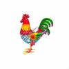 2 Pieces Iron Cockerel Sculpture ThreeDimensional Metal Indoor Outdoor Use