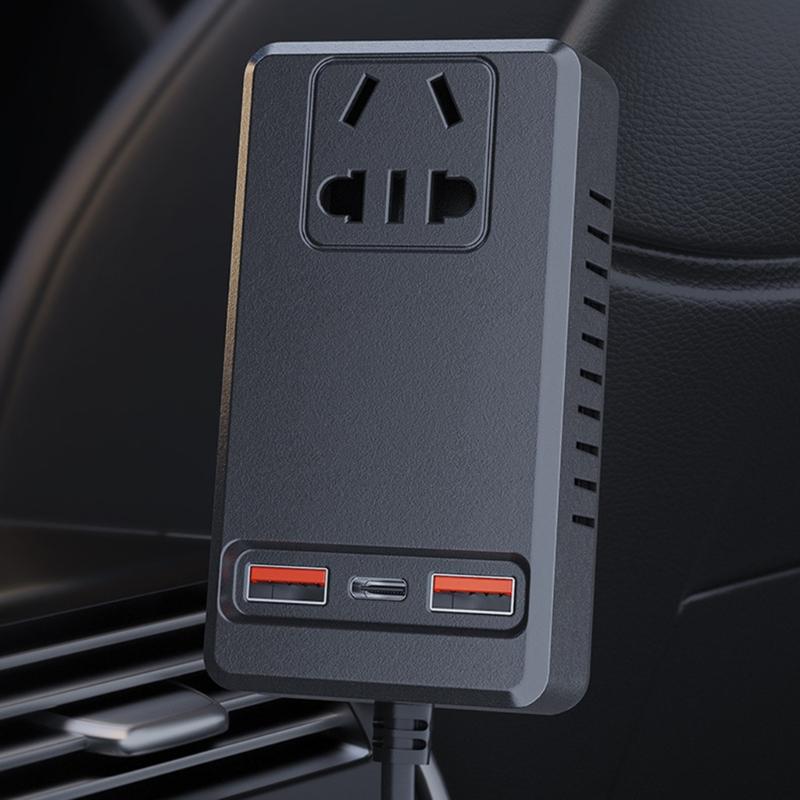 150W Kfz-Stromrichter mit 4 USB-Anschlüssen Schnellladefunktion für Camping, Roadtrips, Fahrzeuge, Spannungsdetektionswerkzeug