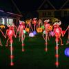 Realistic 3D Bat Bone Props Solar Halloween Garden Lights, Skeleton Pathway Decor, Waterproof LED Spooky Stickers for Windows Stake Light Outdoor Yard