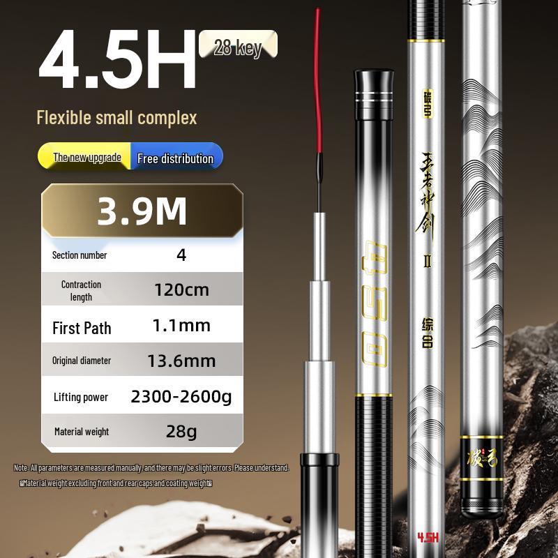 Ultra Light & Hard Carbon Fishing Rod 28/19 Tune Taiwanese Big Fish Gear - Divine Sword Series by Bow King