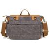 Vintage Leather Canvas Women's Men's Messenger Bag - Crossbody Shoulder Sling Casual Bag