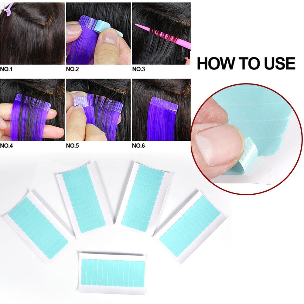 60Pcs/Set Skin Weft Hair Extension Adhesive Double Sided Super Tape Tab Beauty Tool