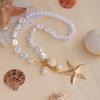 Bohemian Seaside Vacation Wind Pearl Shell Conch Starfish Necklace Female Niche Design Sense Collarbone Chain