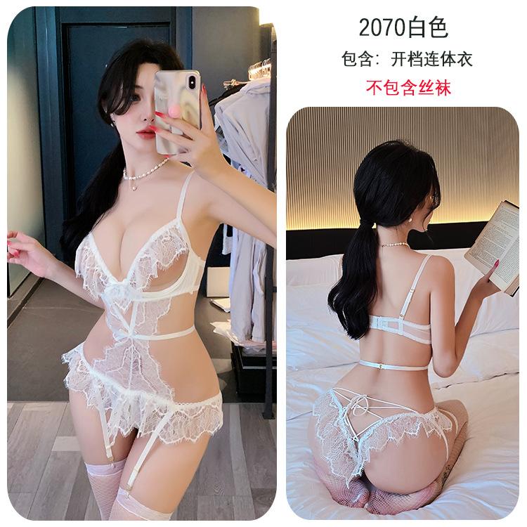 Sexy lingerie sexy onesie lace seduction open uniform hot pajamas women's suit