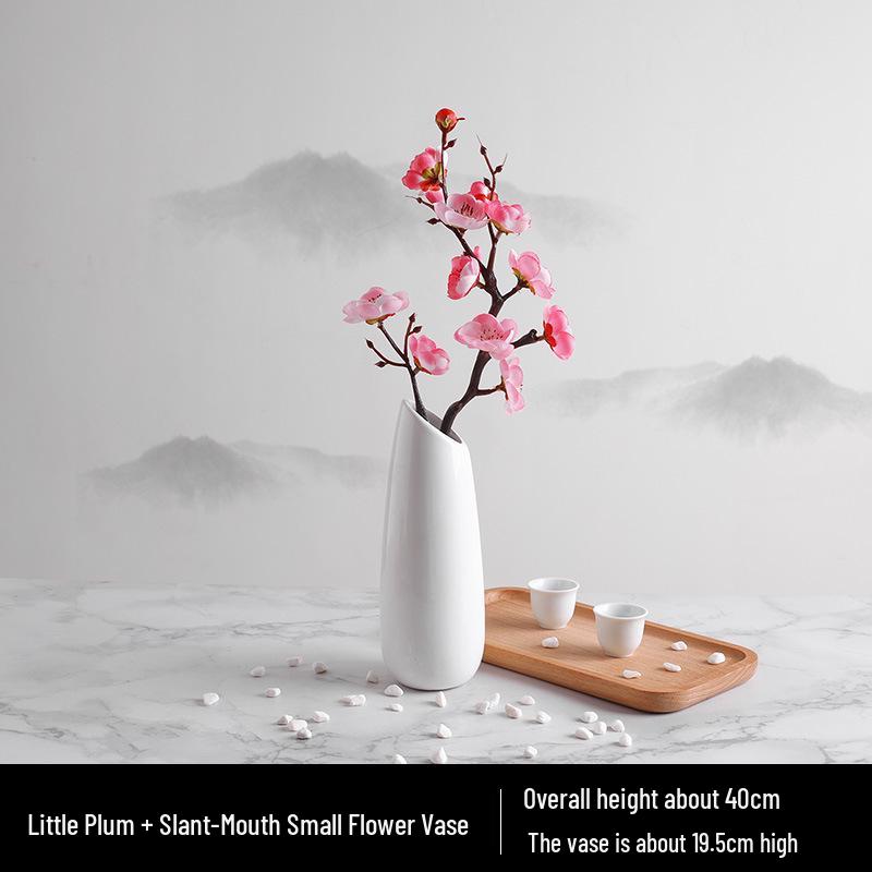 Wintersweet Bonsai Arrangement: Artificial Plum & Peach Blossom Branches for Indoor Living Room Decor