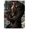 Men's Printed Long Sleeve Shirt Casual Cardigan Button High Elastic Lapel Slim Fit Spring and Autumn
