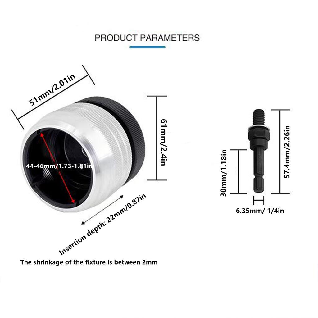 Reamer Clamp Holder Connector Pipe Deburring Chamfer Tool Adapter for 5/16 Inch To 2-1/8 Inch Reamers Pipe Burr Trimming