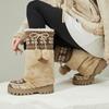 Damenmode Winterstiefel mit dicker Sohle, lang, leicht, warm, kälteabweisend, Schneestiefel, rutschfest, lässige Sneakers, Baumwollstiefel