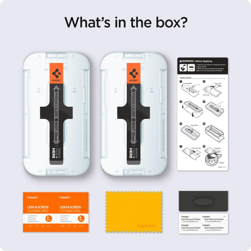 Szkło Hartowane Spigen Glas.tr Ez Fit 2-Pack Iphone 13 / 13 Pro / 14 / 16E Clear