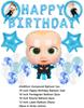 Baby B-BOSSED Birthday Theme Birthday Party Decoration Backdrop Family Cup Plate Napkin Balloons Baby Shower Supplies Kid Gift