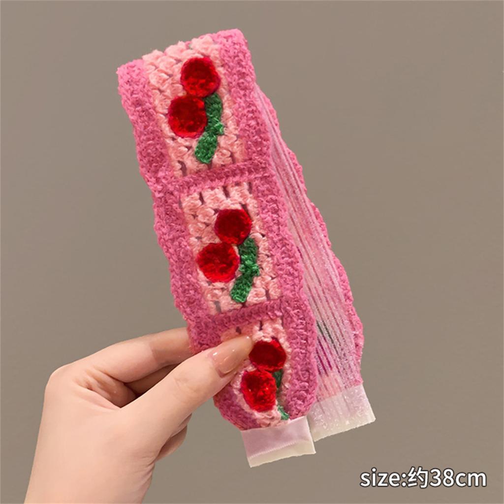 Retro Knit Adjustable Hairband for Adults Soft and Comfortable Headband Knitting Floral Hairpieces for Women and Girls