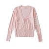 Spring French Academy V-Neck Long-Sleeve Sweater - Casual, Single-Breasted with Pockets (XZ2165-26)