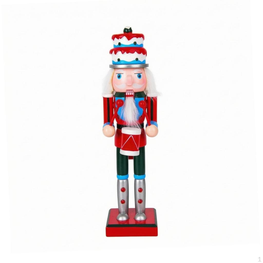 Wooden Nutcracker Figurine Christmas Guard Traditional Tabletop Ornament for Collectors,