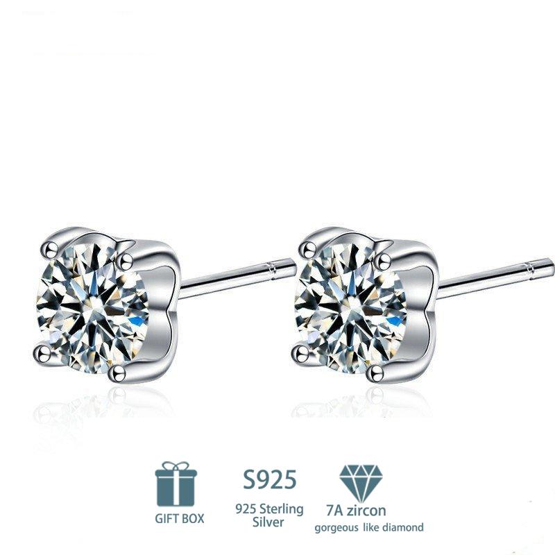 Tancise Klassische 925 Sterling Silber Rosa Gelb 7A Zirkon Ohrringe Tropfenohrringe für Frauen Hochzeit Party Geschenke