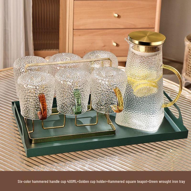 TXRMDX Household Heat-Resistant Glass Tea and Water Set