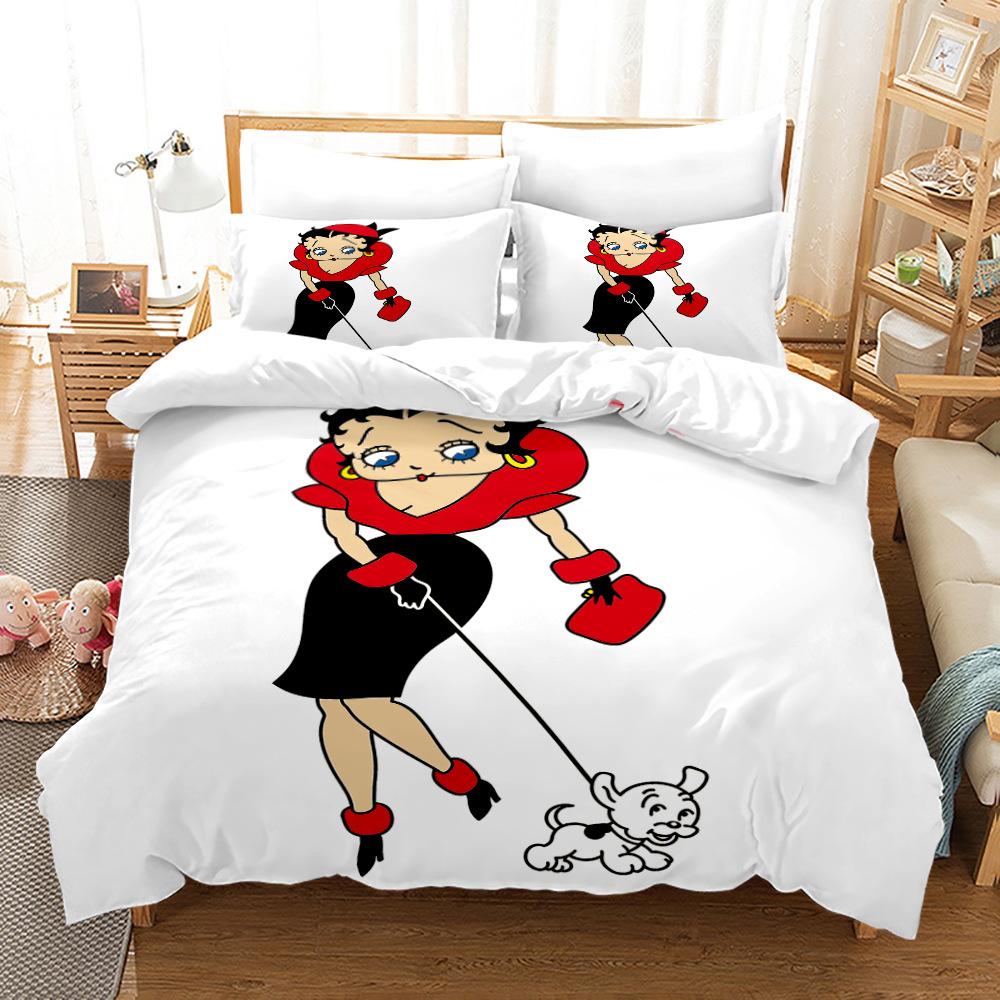 3D Three-Piece Betty Boop Quilt Cover Digital Printing