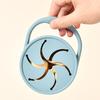 Snack Cup Soft Silicone Baffle 350ml Large Capacity Leak-Proof Foldable Portable Snack Container Kids Microwave Safe Fruit Biscuit Holder