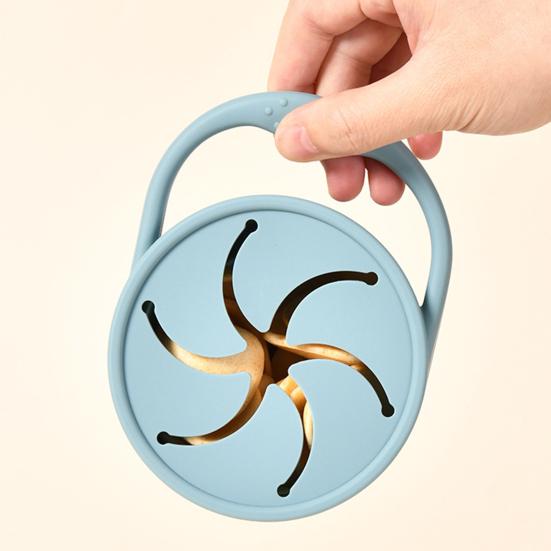 Snack Cup Soft Silicone Baffle 350ml Large Capacity Leak-Proof Foldable Portable Snack Container Kids Microwave Safe Fruit Biscuit Holder