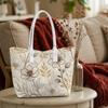 Elegant Floral Pattern Tote Bag Casual Portable Shoulder Bag for Daily Use