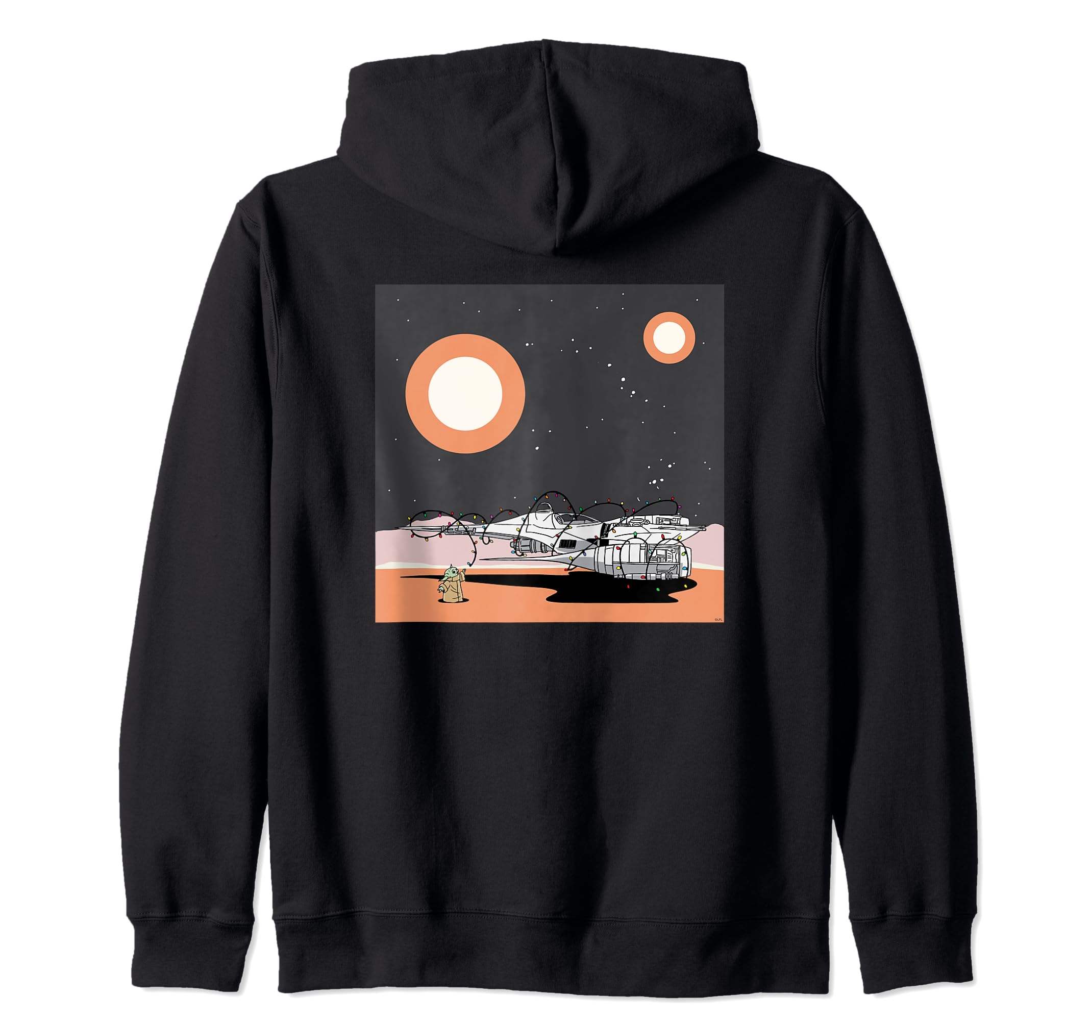 

Star Wars Grogu Christmas Lights N-1 Starfighter Zip Hoodie