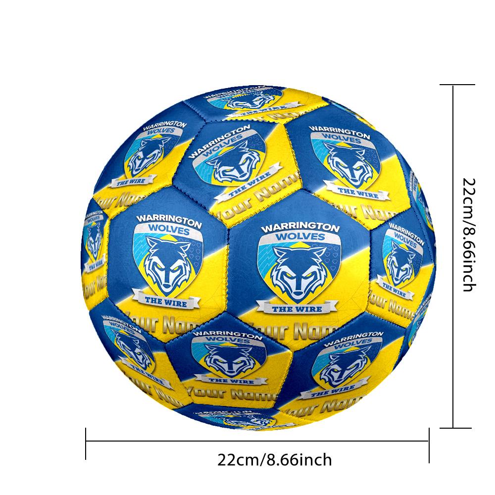 Warrington Wolves FC Fashion Size 5 Football Wearproof Non‑Slip Soccer Ball For Sports Training Entertainment Use