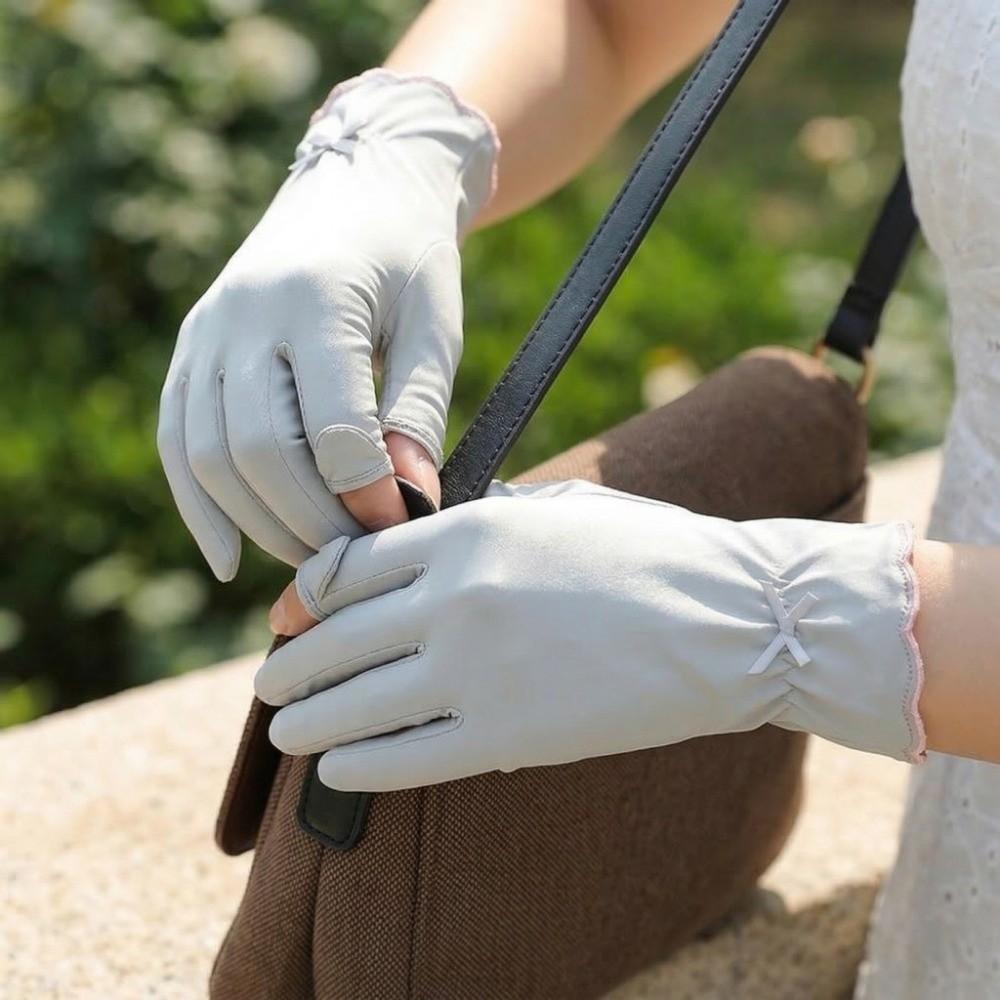 Sun Protection Ice Silk Riding Gloves Thin Summer Driving Mittens Women Sunscreen Gloves  Summer