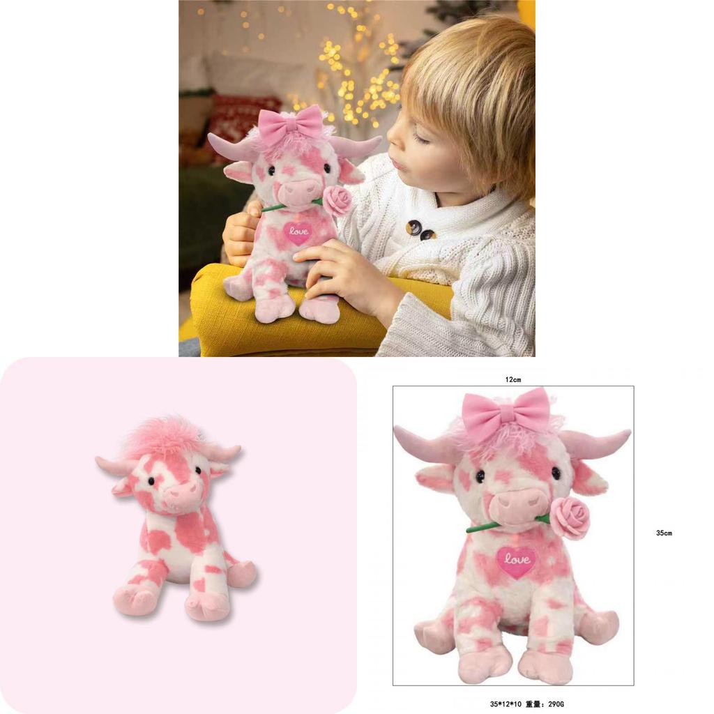 Plush Cow Toy With Pp Cotton Material For Kids And Adults