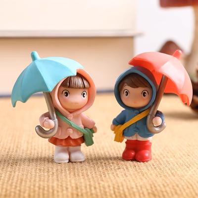Cute Cartoon Umbrella Girl Healing Character Decoration Home Decor Small Character Decoration Ornament Car Decoration
