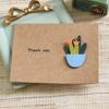 10pcs/bag Retro Mini Kraft Paper 3D Sticker Birthday Card, Blessing Card, Lover Thank You Card