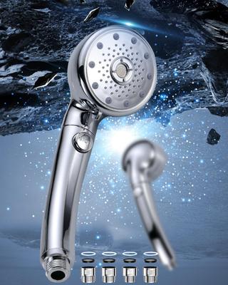 Neuer Duschkopf mit Kurbel 5 Wasser Handbrause Wasserdruck für Niedrigen Wasserdruck und Hohen Druck Nanoblasen-Spray für Feuchtigkeitsspendende Poren und Schmutz 4