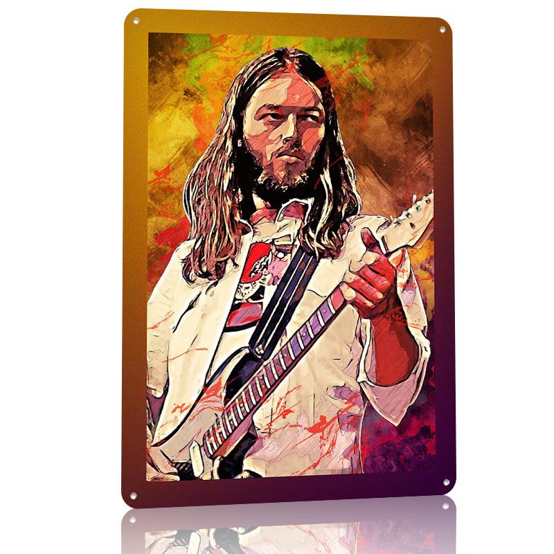David Gilmour Tinplate Poster Customized Wall Art Retro Vintage Metal Signs for Fans Bathroom Decor Room Decoration Gaming House