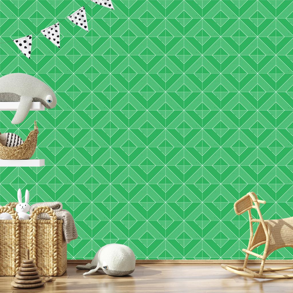 Geometric Diamonds Green Wallpaper for Living Room and Bedroom 50x1000