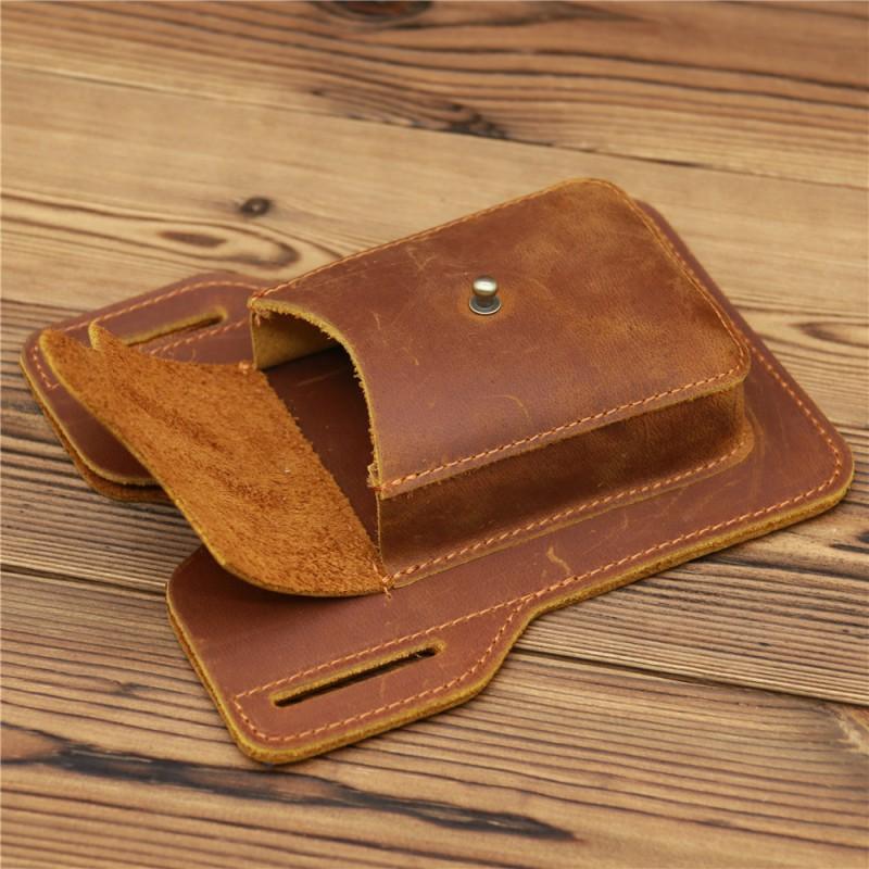 Men's Dual Phone Bag Hanging Waist Multifunctional Tool Sports Running Outdoor Construction Real Belt Cover Anti Loss