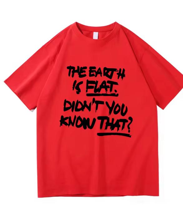 Die Erde ist flach Wusstest du das nicht T-Shirt Min Yoong Katze Unisex Unisex Kleidung Harajuku Hochwertige Kleidung Baumwoll-T-Shirts Oberteile