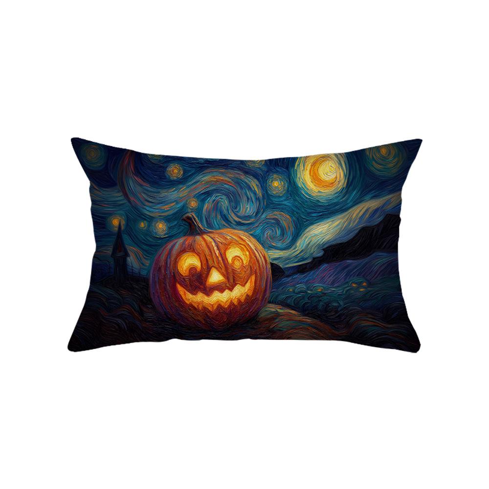 Halloween Waist Pillowcase Festive Atmosphere Decoration Living Room Sofa Cushion Cover Polyester Printed Cushion Cover
