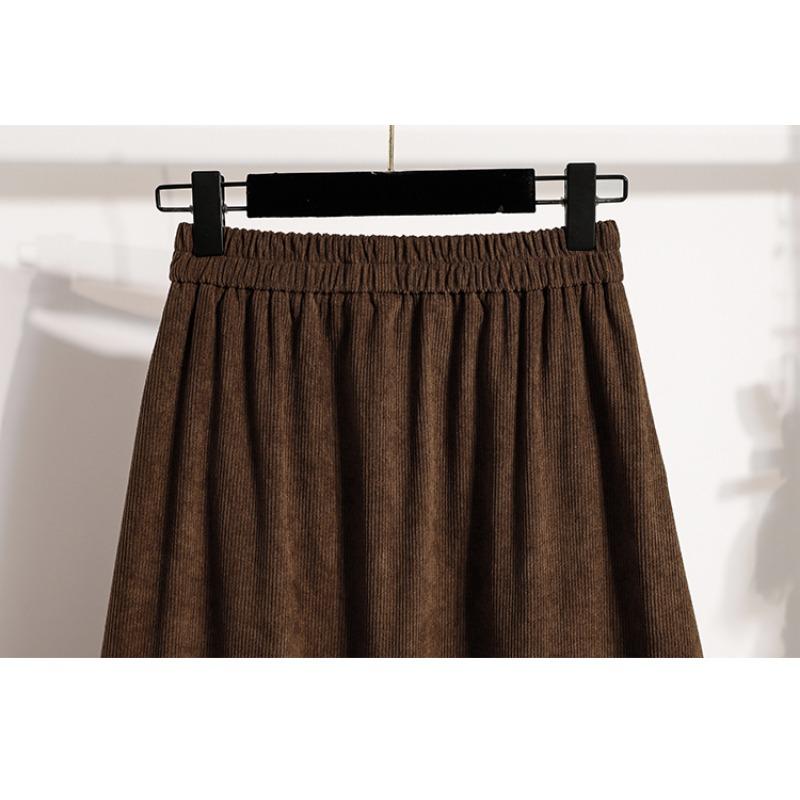 DIMANAF 2025 Autumn Plus Size Long Women Skirts Lace Elastic Waist Oversize Elegant High Waist Skirts A-Line