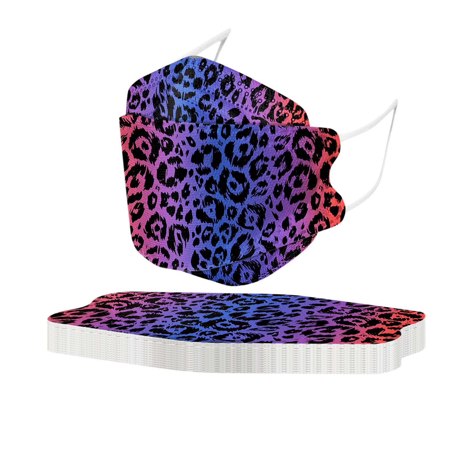 

10 шт. унисекс для взрослых с леопардовым принтом, наружная защитная одноразовая маска для лица