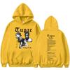 Hip Hop Hoodie With Tupac Graphic Print Ribbed Hem Unisex Streetwear Sweatshirt Men Women