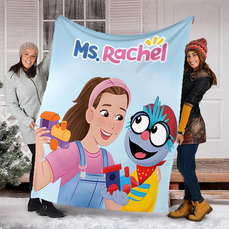 1pc Ms Rachel3 Theme Blanket - Digital Print, Polyester, Cozy for All Seasons, Perfect for Outdoor, Camping, and Travel